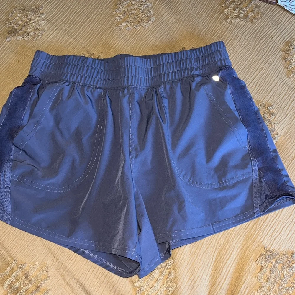 Layer 8 Active Shorts 2 Layers Spandex Plum Gym Workout Fitness Running - Picture 1 of 7